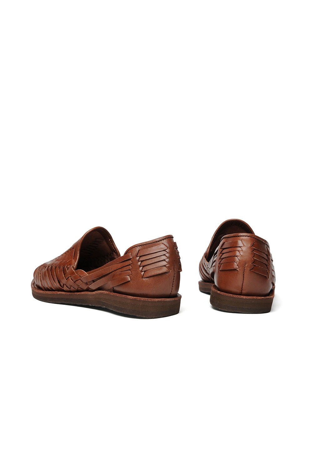 CHAMULA - Cancun Leather Huarache | Slip on Vegetable Tanned Sandals | Brown 2 - HANSEN Garments