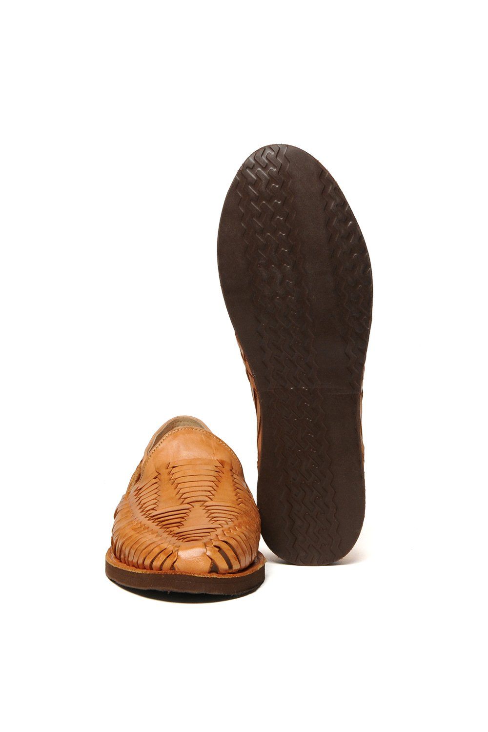 CHAMULA - Cancun Leather Huarache | Slip on Vegetable Tanned Sandals | Tan 1 - HANSEN Garments