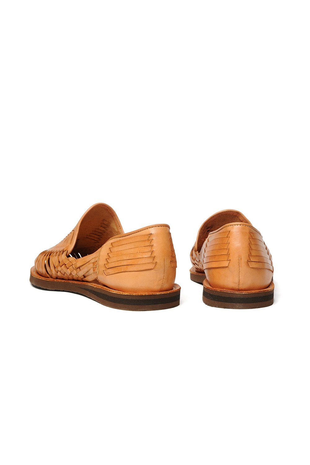 CHAMULA - Cancun Leather Huarache | Slip on Vegetable Tanned Sandals | Tan 1 - HANSEN Garments