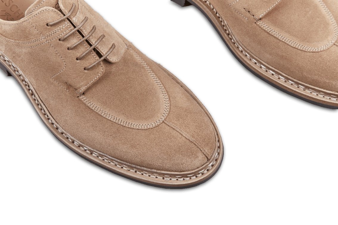 HESCHUNG - CATALPA | Water-resistant Suede Derby Shoe | Cream - HANSEN Garments