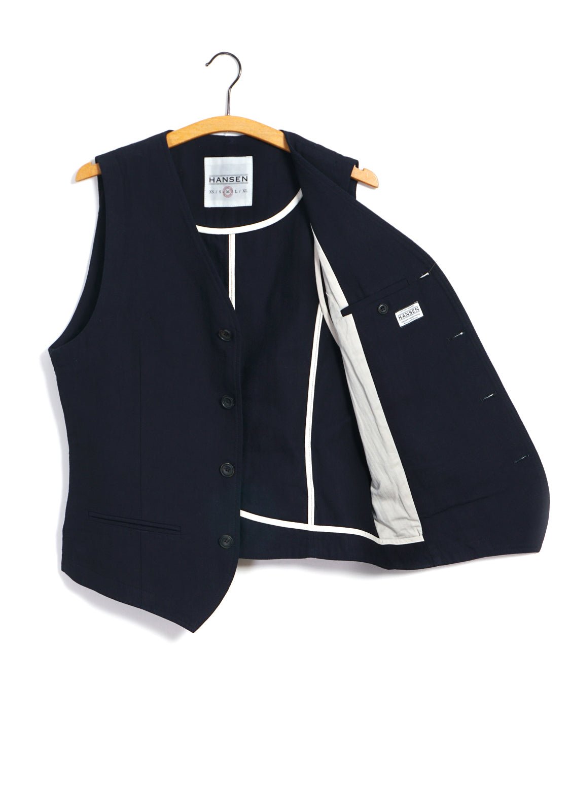 HANSEN GARMENTS - DANIEL | Classic Waistcoat | Indigo Herringbone - HANSEN Garments