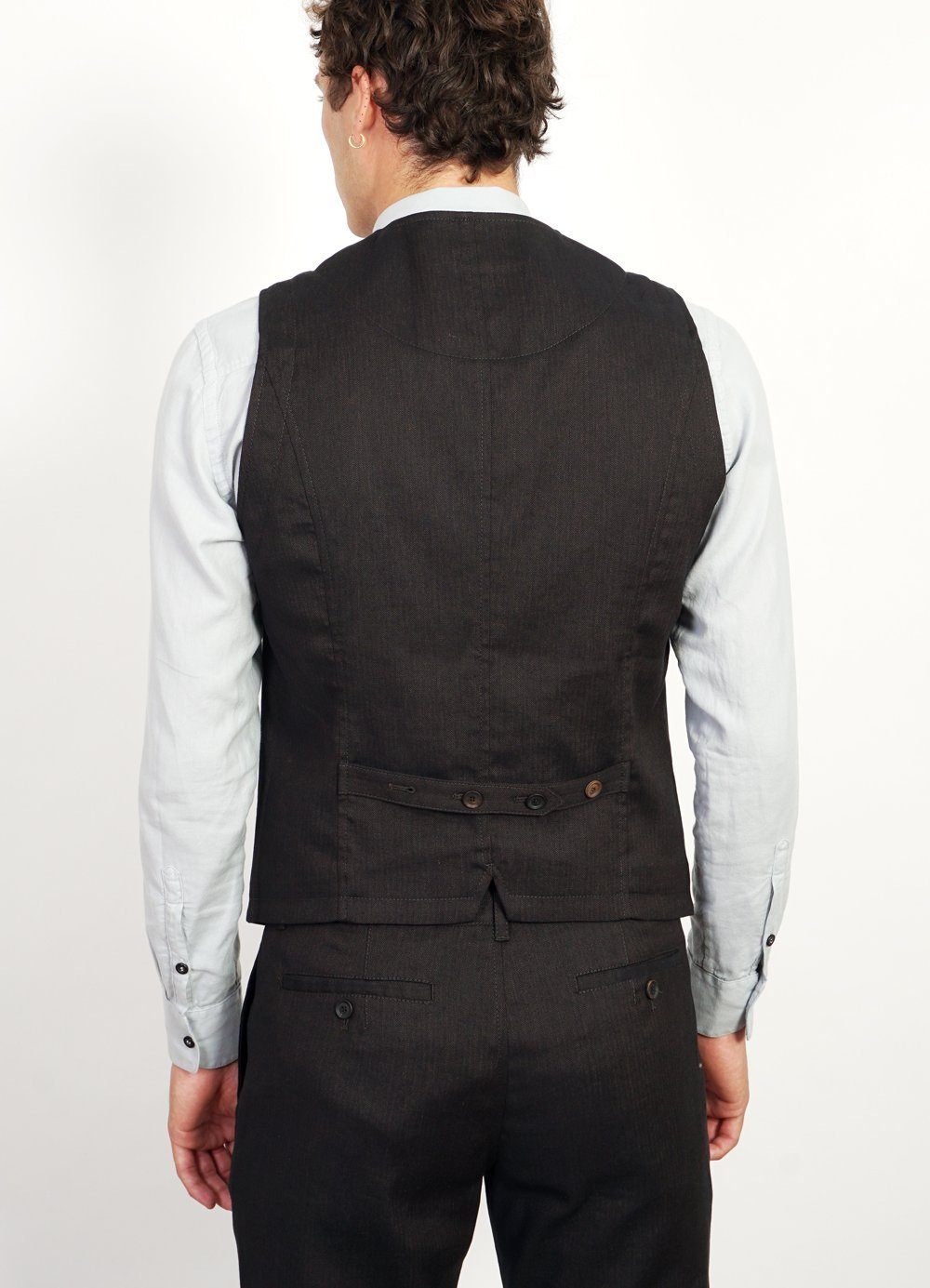DANIEL | Four Button Waistcoat | Coffee Melange -HANSEN Garments- HANSEN Garments