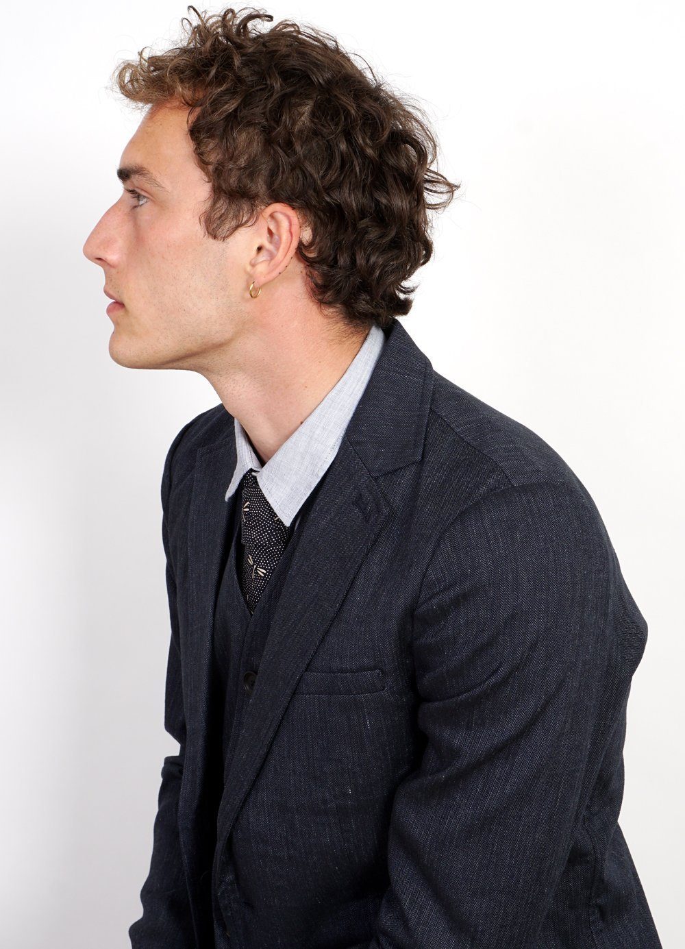 DANIEL | Four Button Waistcoat | Navy Melange -HANSEN Garments- HANSEN Garments