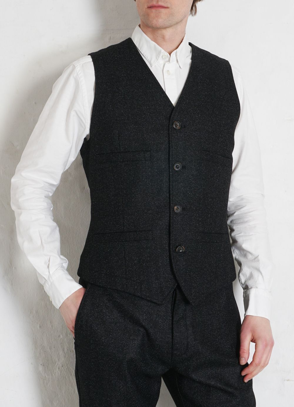 HANSEN GARMENTS - DANNY | Classic Waistcoat | Black Marble - HANSEN Garments