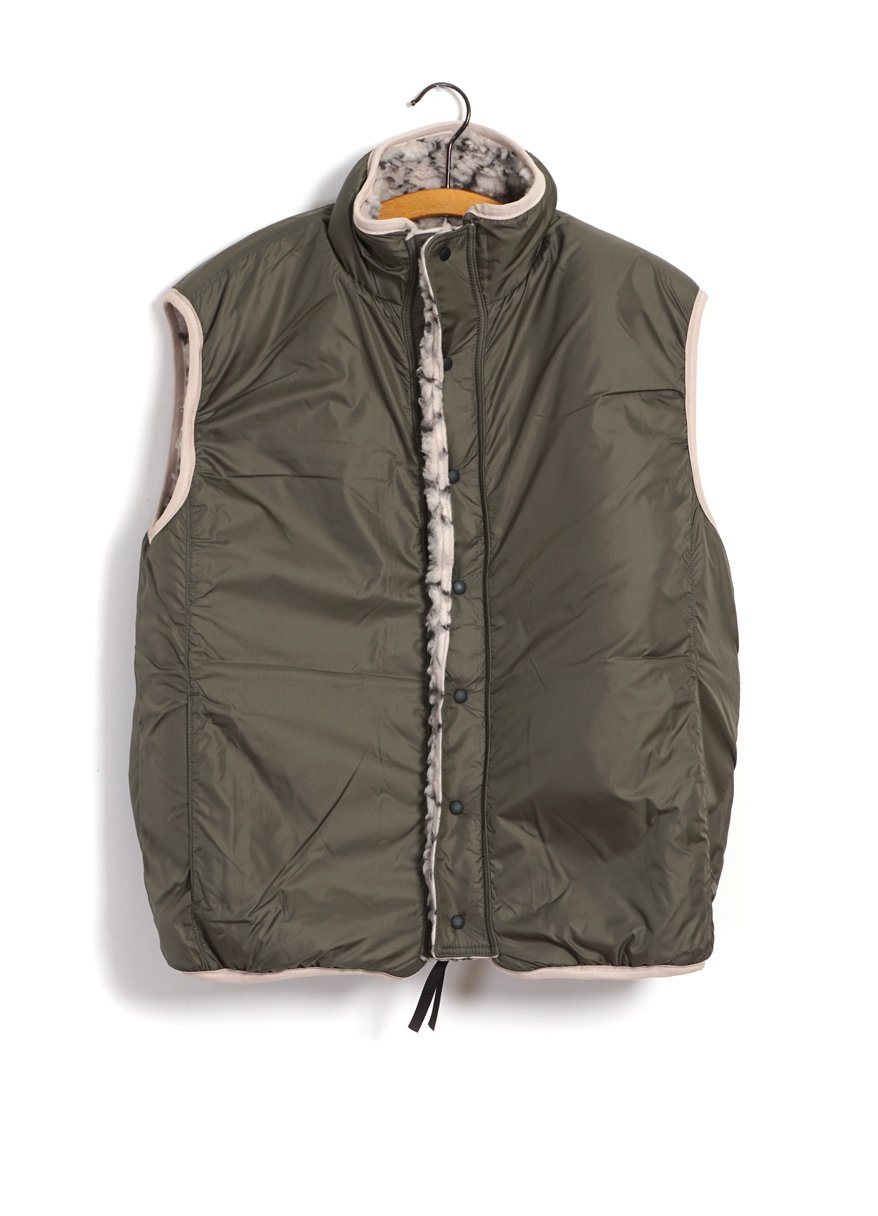 KAPITAL - DO-GI SASHIKO | Boa Fleece Reversible Vest | Ecru - HANSEN Garments