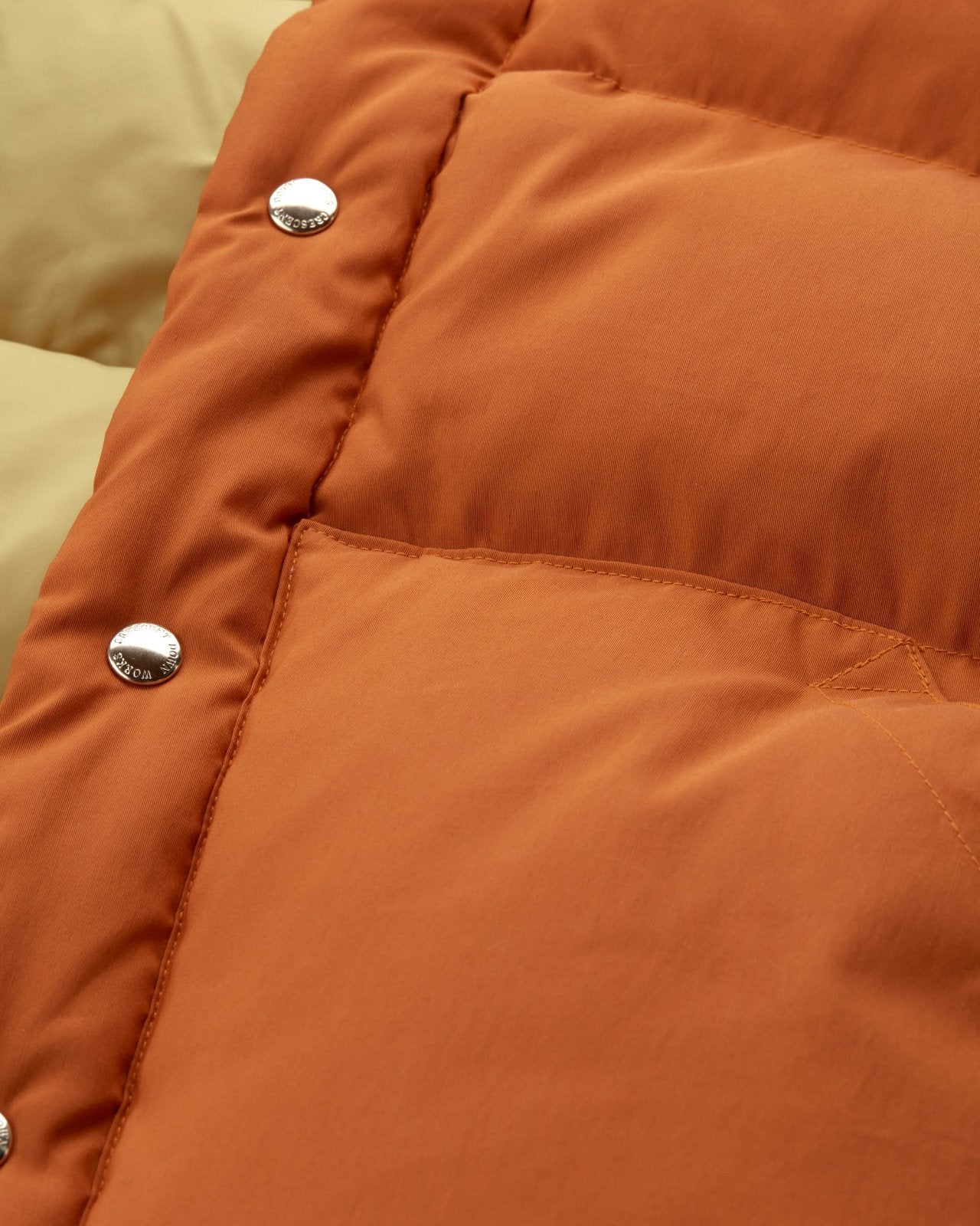 CRESCENT DOWN WORKS - Down Sweater | 60/40 Cotton/Nylon Down Jacket | Rust/Khaki - HANSEN Garments