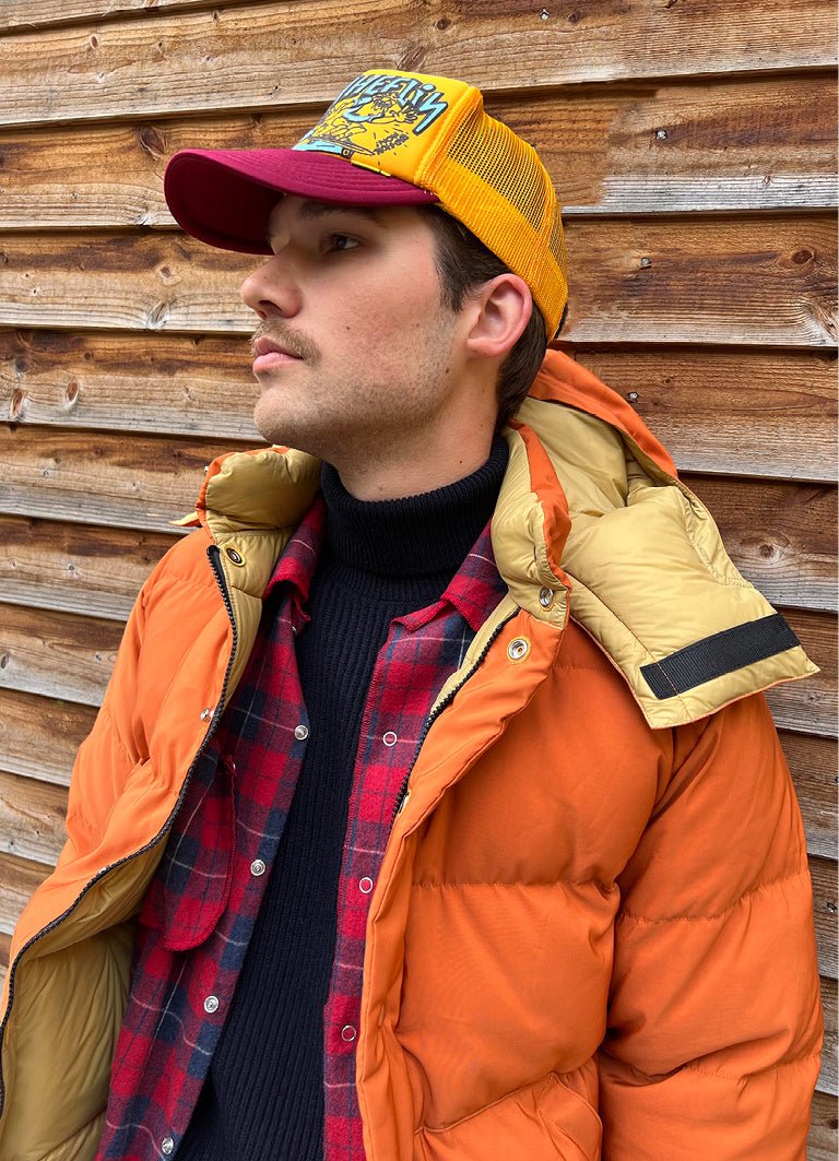 Down Sweater 60/40 Cotton/Nylon Down Jacket Rust/Khaki