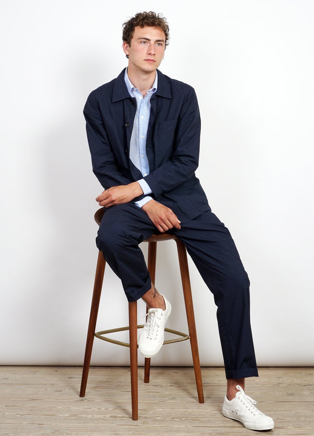 EIGIL | Light Wide Cut Summer Trousers | Navy -HANSEN Garments- HANSEN Garments