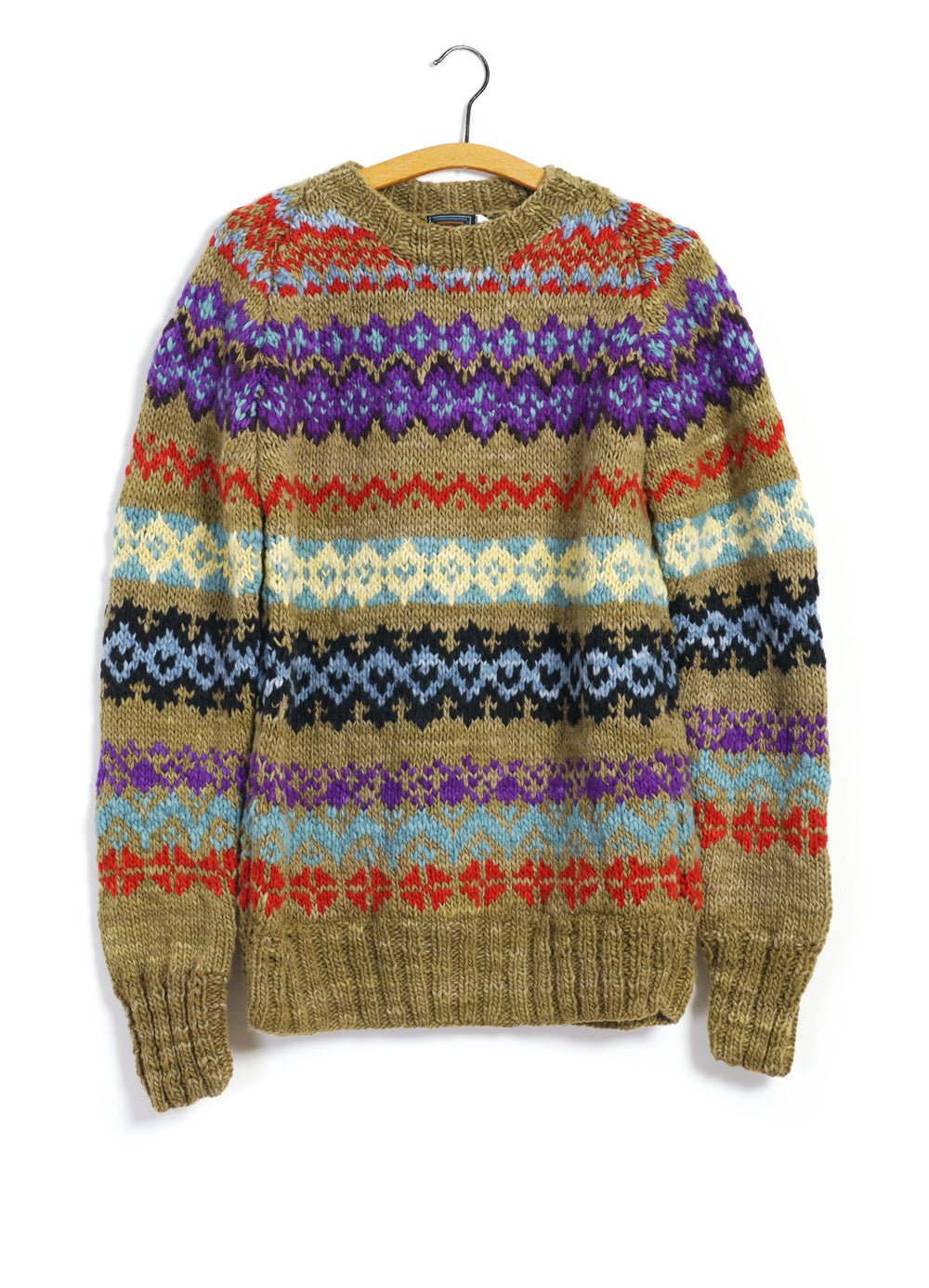 CHAMULA - FAIR ISLE 8 | Hand-knitted Pullover | Alfalfa - HANSEN Garments