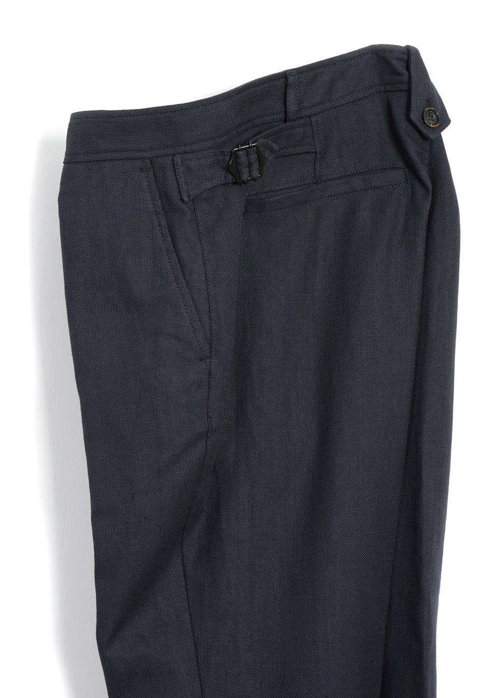 HANSEN GARMENTS - FINN | Side Buckle Regular Trousers | Dark Blue - HANSEN Garments