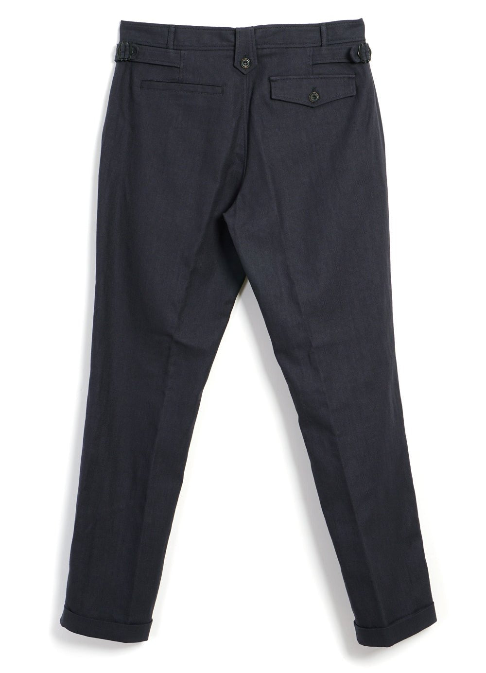 HANSEN GARMENTS - FINN | Side Buckle Regular Trousers | Dark Blue - HANSEN Garments