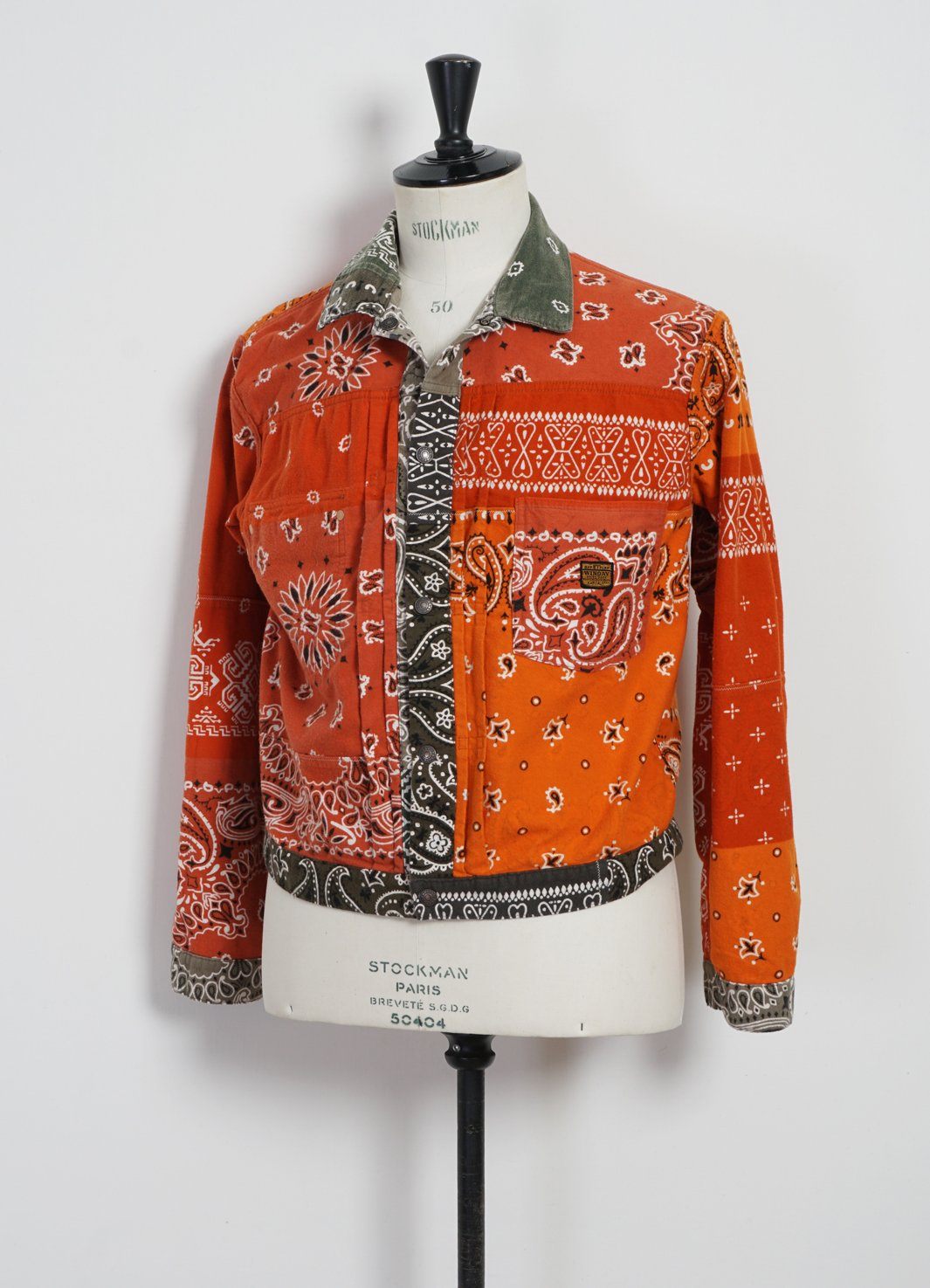 KAPITAL - Flannel 1st | Reversible Bandana Jacket | Khaki x Orange - HANSEN Garments