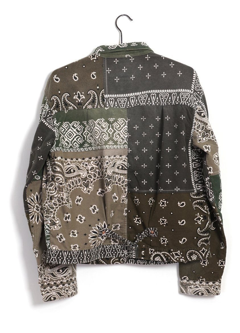 KAPITAL - Flannel 1st | Reversible Bandana Jacket | Khaki x Orange - HANSEN Garments