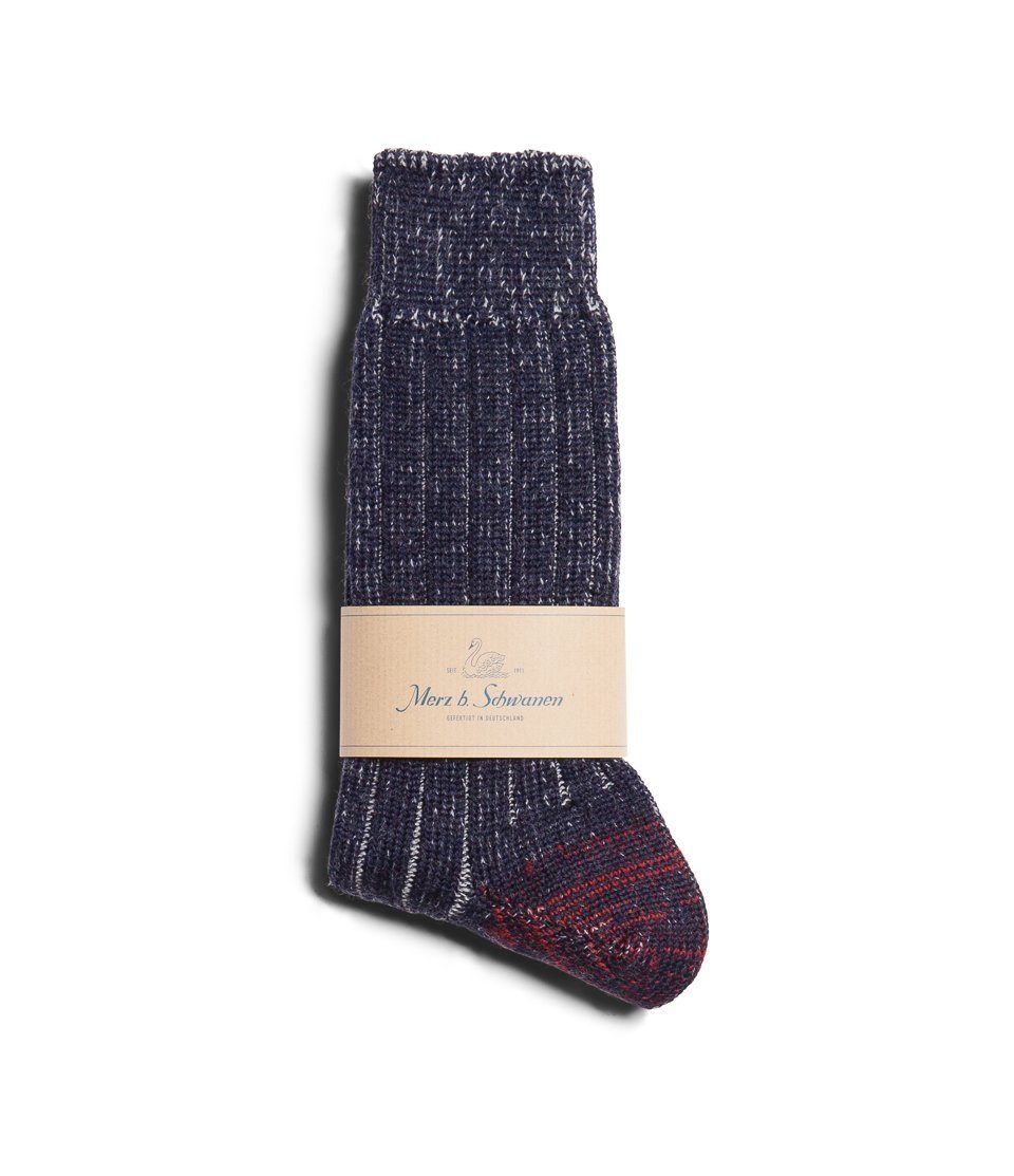 MERZ B. SCHWANEN - GOOD ORIGINALS | Wool Socks | Ink Blue/Nature - HANSEN Garments
