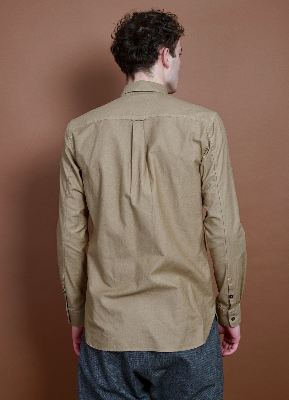 HANSEN Garments - HAAKON | Hidden Button Down Shirt | Gobi - HANSEN Garments