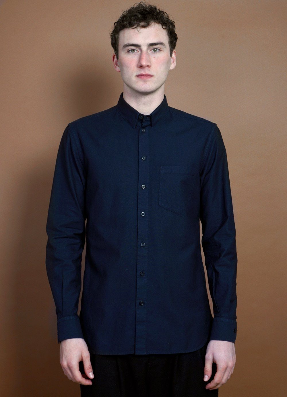 HANSEN Garments - HAAKON | Hidden Button Down Shirt | Navy - HANSEN Garments