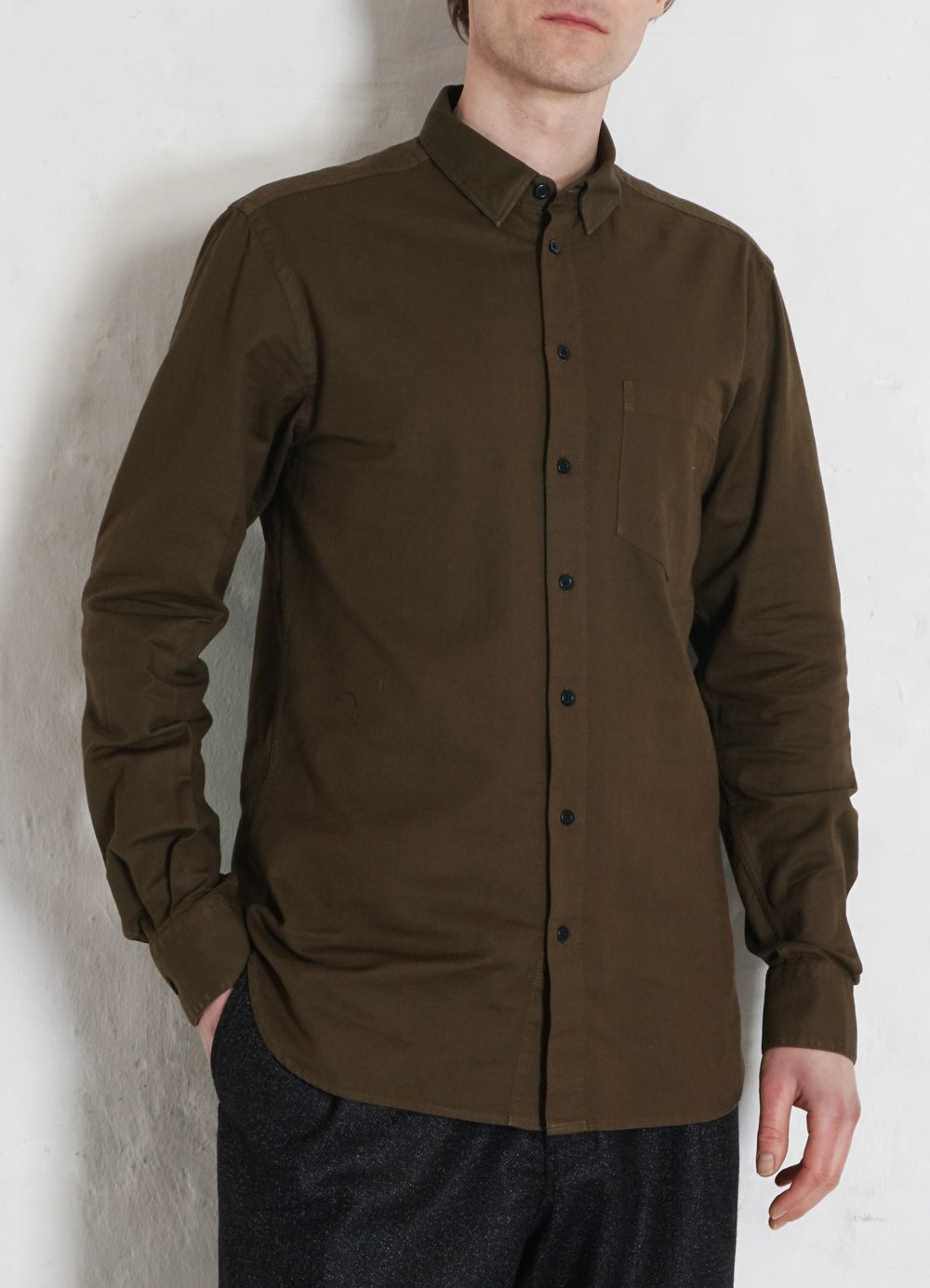 HANSEN Garments - HAAKON | Hidden Button Down Shirt | Plant - HANSEN Garments