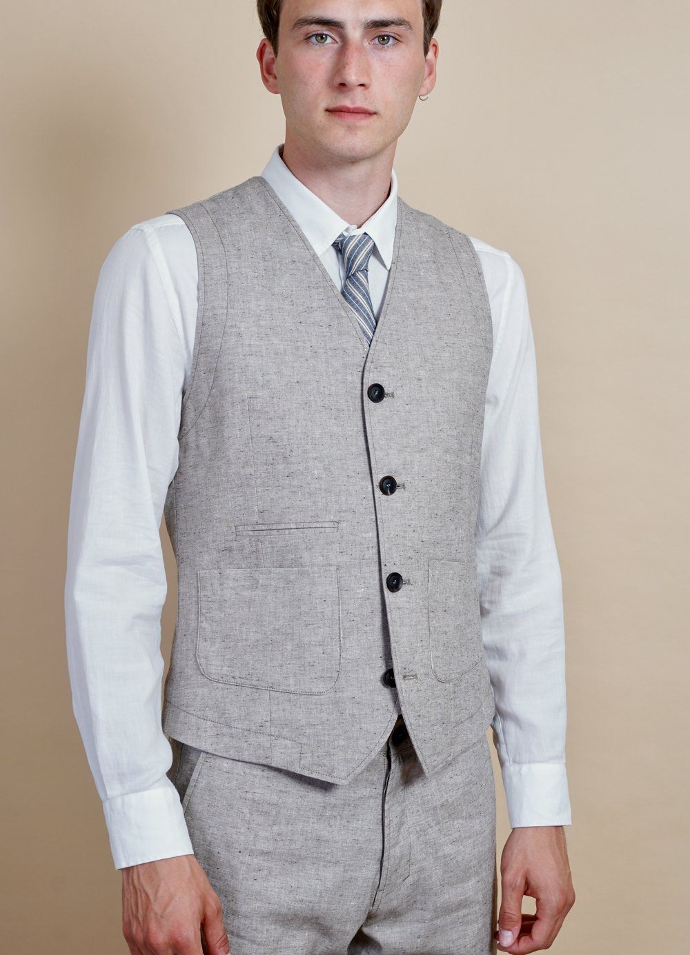 HANSEN GARMENTS - HALFDAN | Classic Waistcoat | Beach - HANSEN Garments