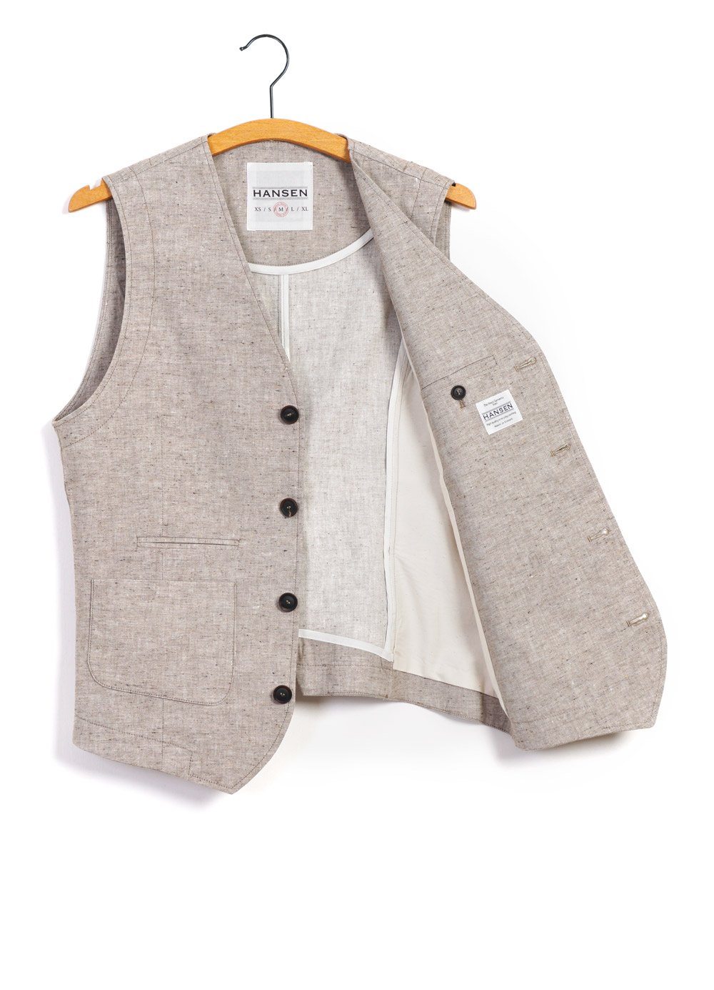 HANSEN GARMENTS - HALFDAN | Classic Waistcoat | Beach - HANSEN Garments