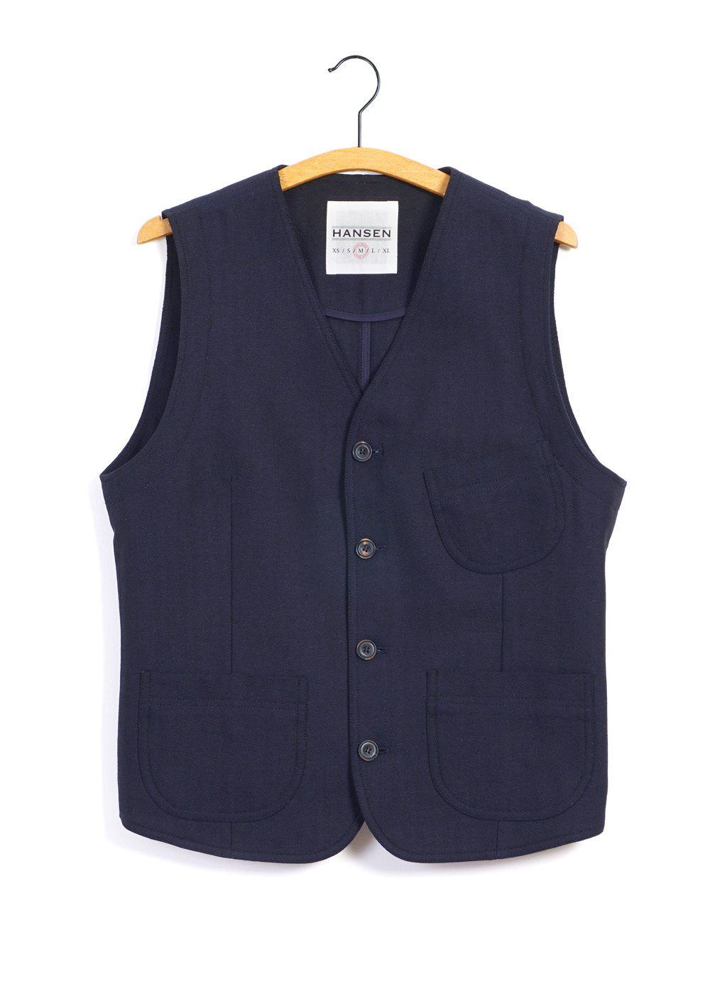 HANSEN GARMENTS - HARALD | Casual Waistcoat | Indigo - HANSEN Garments