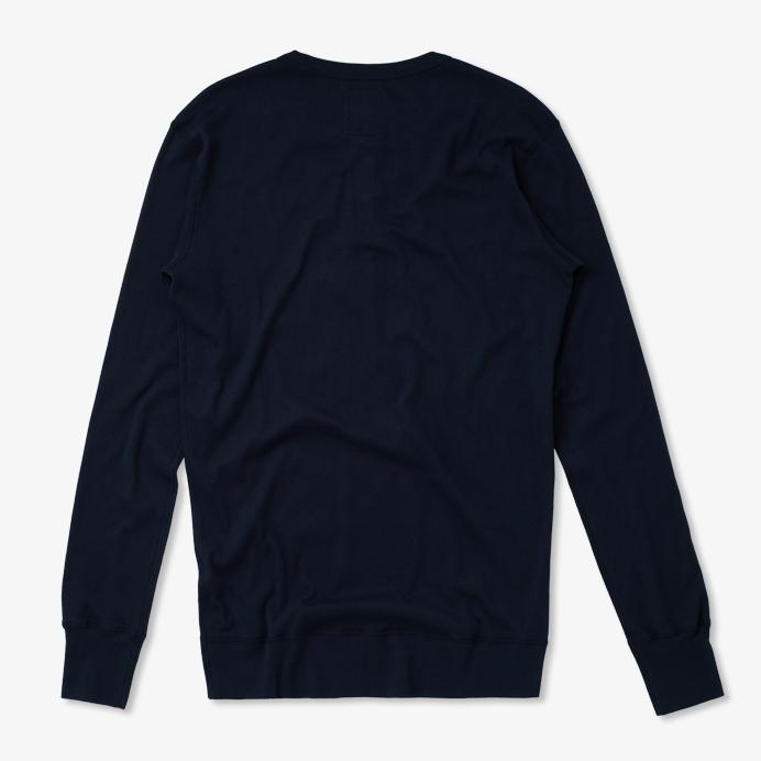 HEMEN BIARRITZ - HARRI | Organic Long Sleeve Henley | Deep Marine - HANSEN Garments