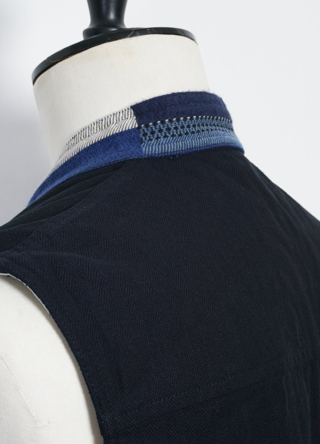 HANSEN GARMENTS - HAUK | Eastern Waistcoat | Indigo Herringbone - HANSEN Garments