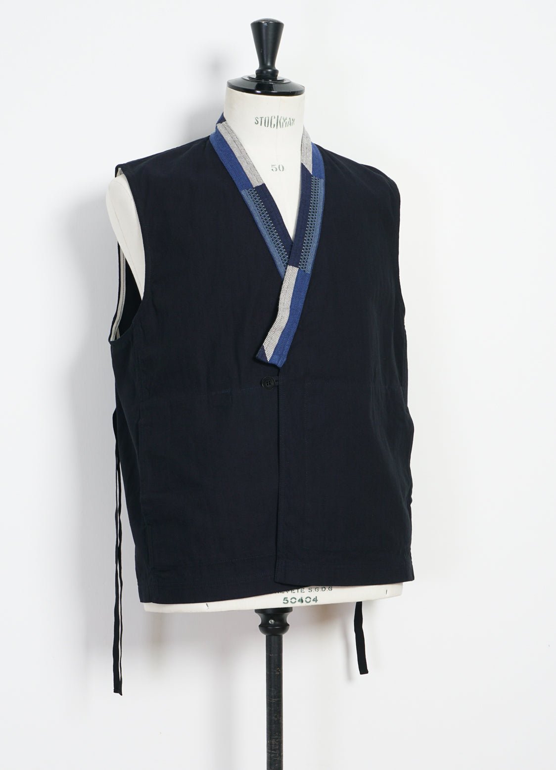HANSEN GARMENTS - HAUK | Eastern Waistcoat | Indigo Herringbone - HANSEN Garments