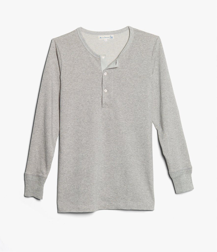 HENLEY | Organic Long Sleeve T-Shirt | Grey Mel. | €90 -MERZ B. SCHWANEN- HANSEN Garments