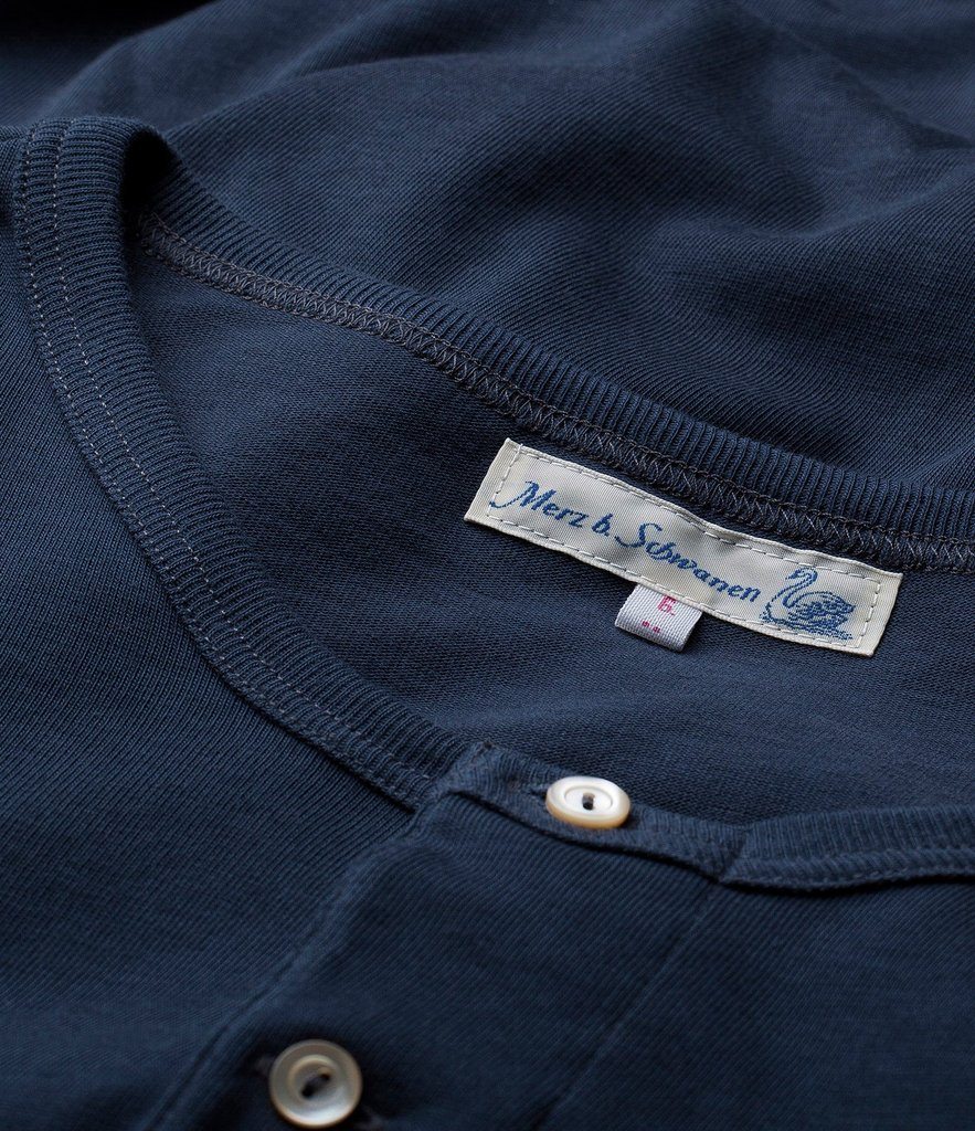 HENLEY | Organic Long Sleeve T-Shirt | Ink Blue | €90 -MERZ B. SCHWANEN- HANSEN Garments