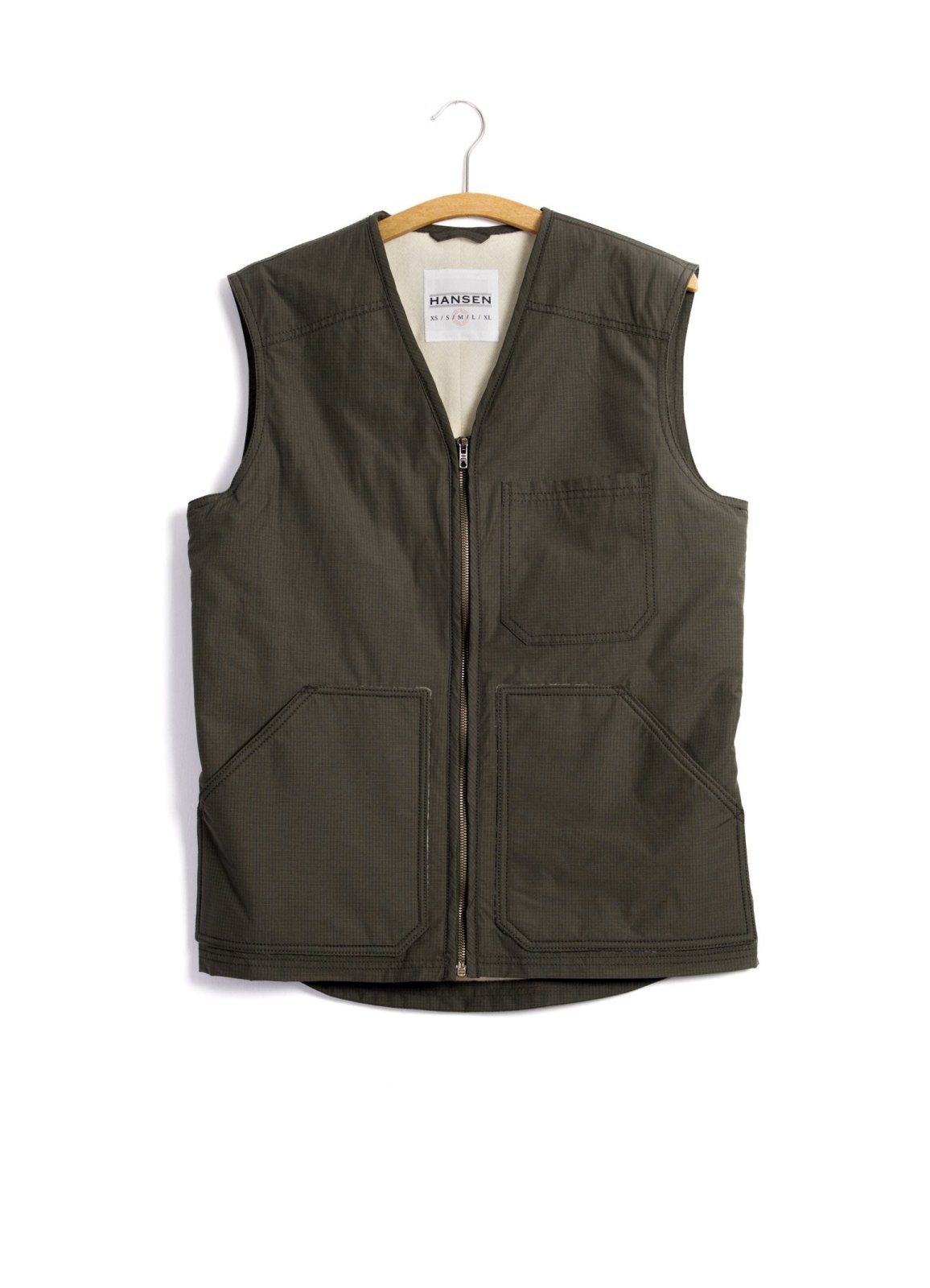 HERBERT | Lined Zipper Work Waistcoat | Tech Army | €255 -HANSEN Garments- HANSEN Garments