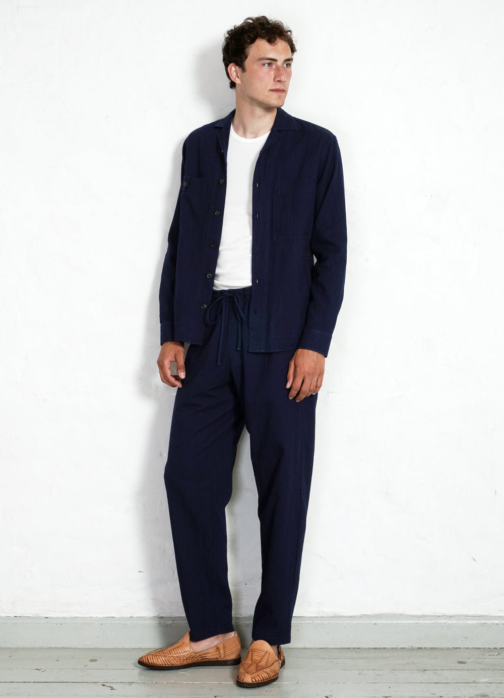 HANSEN GARMENTS - JACK | Casual Drawstring Pants | Waffle Indigo - HANSEN Garments