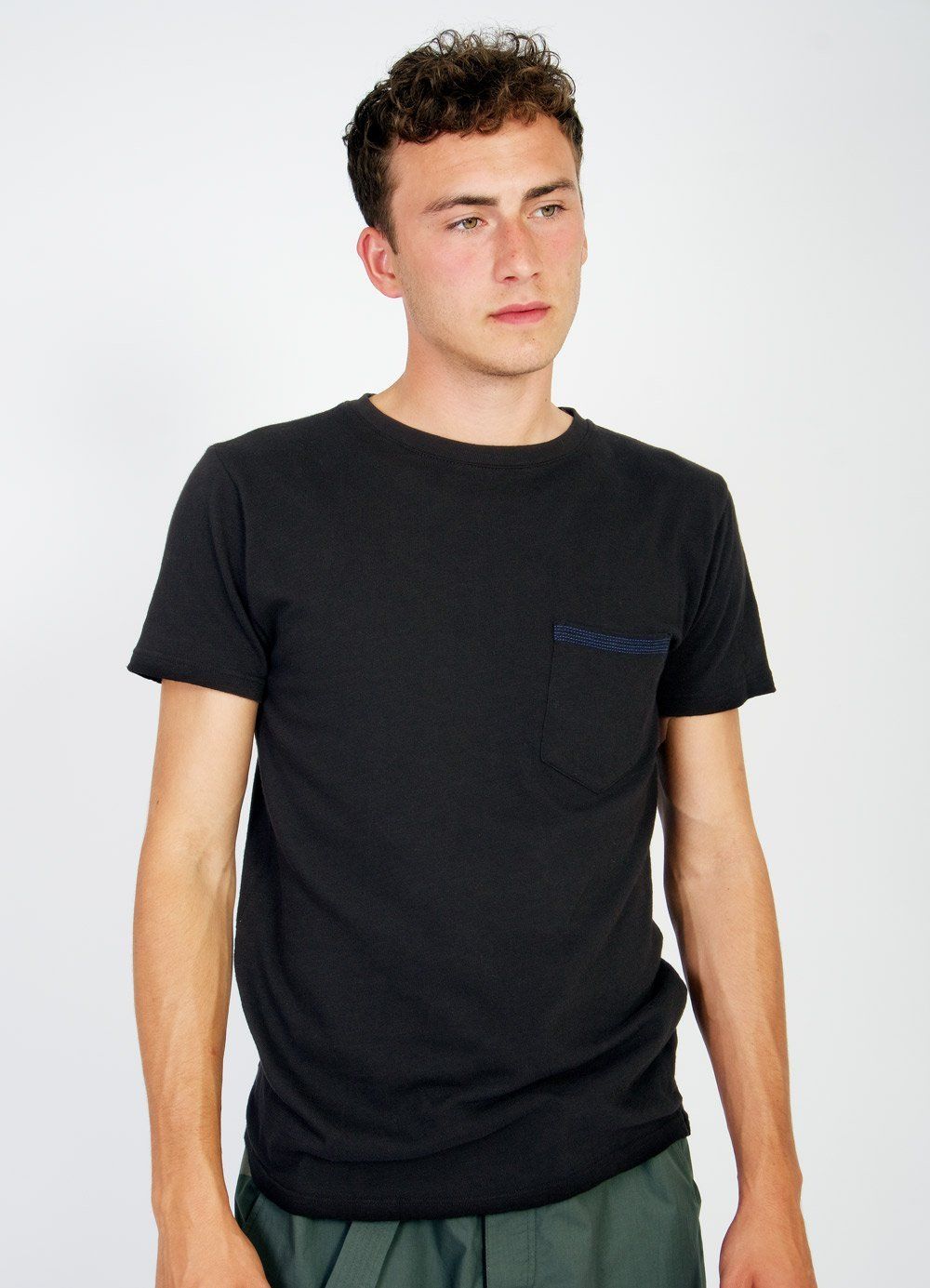 JAMES | Slub Yarn Pocket T| Black | €95 -HANSEN Garments- HANSEN Garments