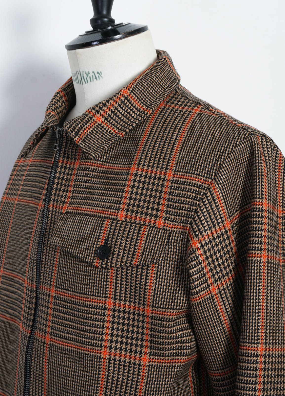 HANSEN GARMENTS - JARLE | Casual Zipper Jacket | Orange Glen Check - HANSEN Garments
