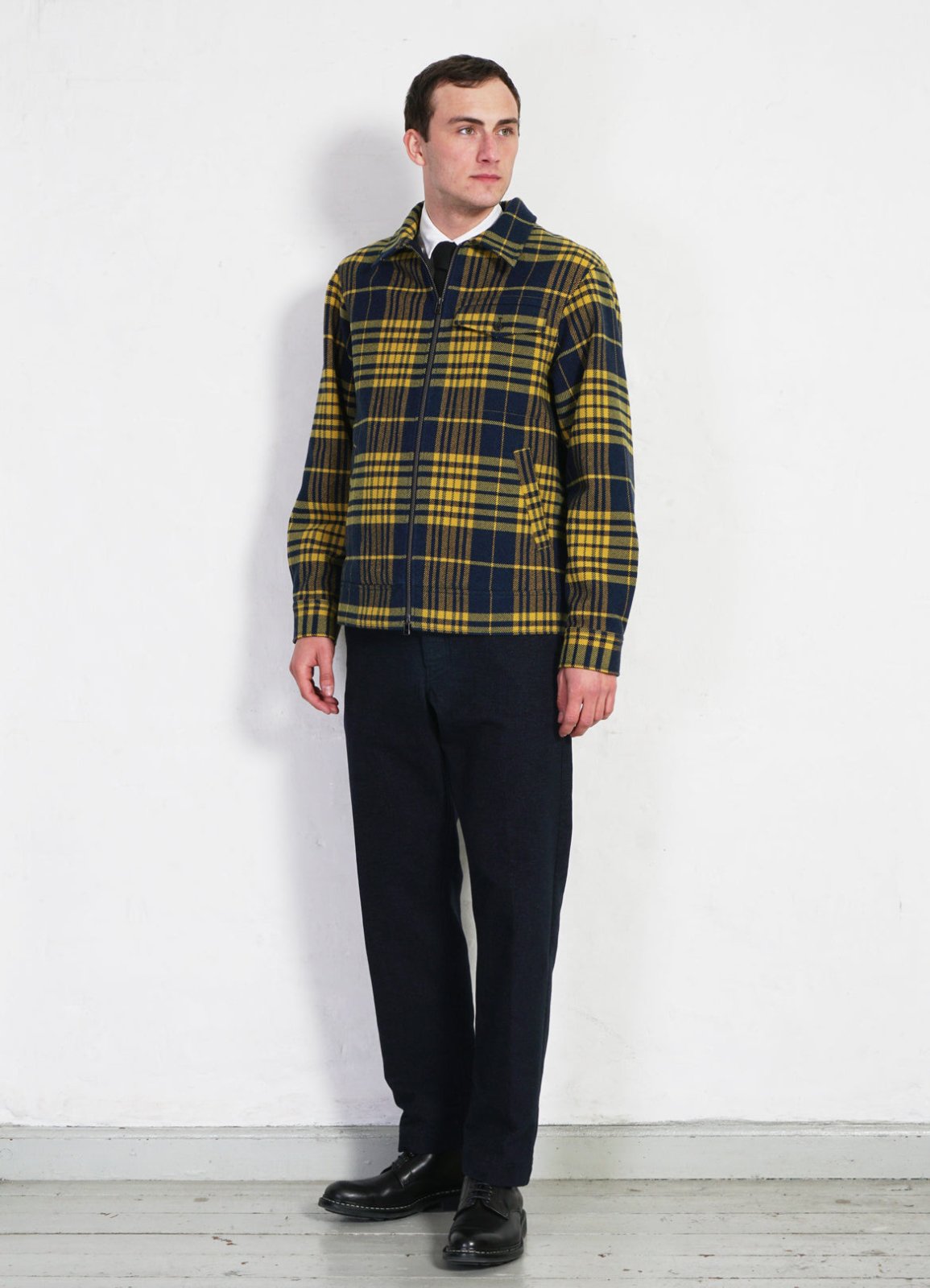 HANSEN GARMENTS - JARLE | Casual Zipper Jacket | Yellow Check - HANSEN Garments