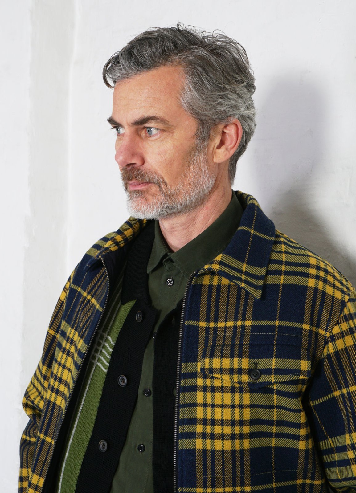 HANSEN GARMENTS - JARLE | Casual Zipper Jacket | Yellow Check - HANSEN Garments