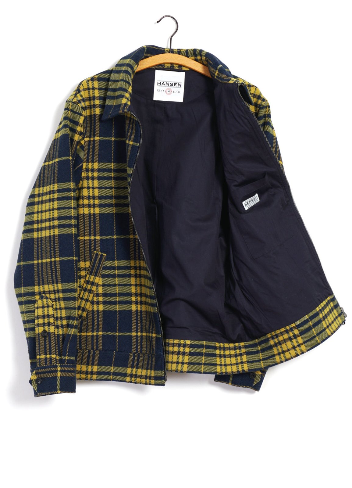 HANSEN GARMENTS - JARLE | Casual Zipper Jacket | Yellow Check - HANSEN Garments
