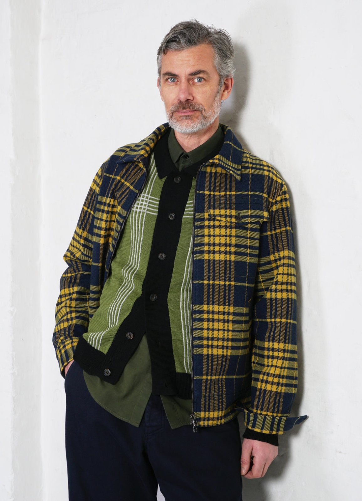 HANSEN GARMENTS - JARLE | Casual Zipper Jacket | Yellow Check - HANSEN Garments