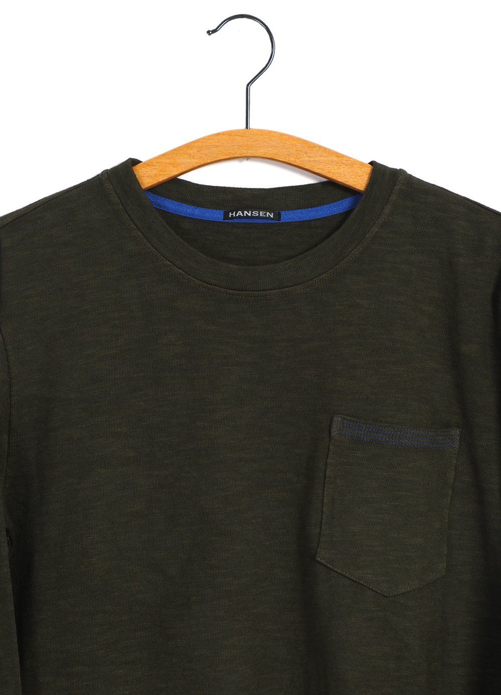 HANSEN GARMENTS - JONES | Long Sleeve Crew Neck Pocket T | Seaweed - HANSEN Garments