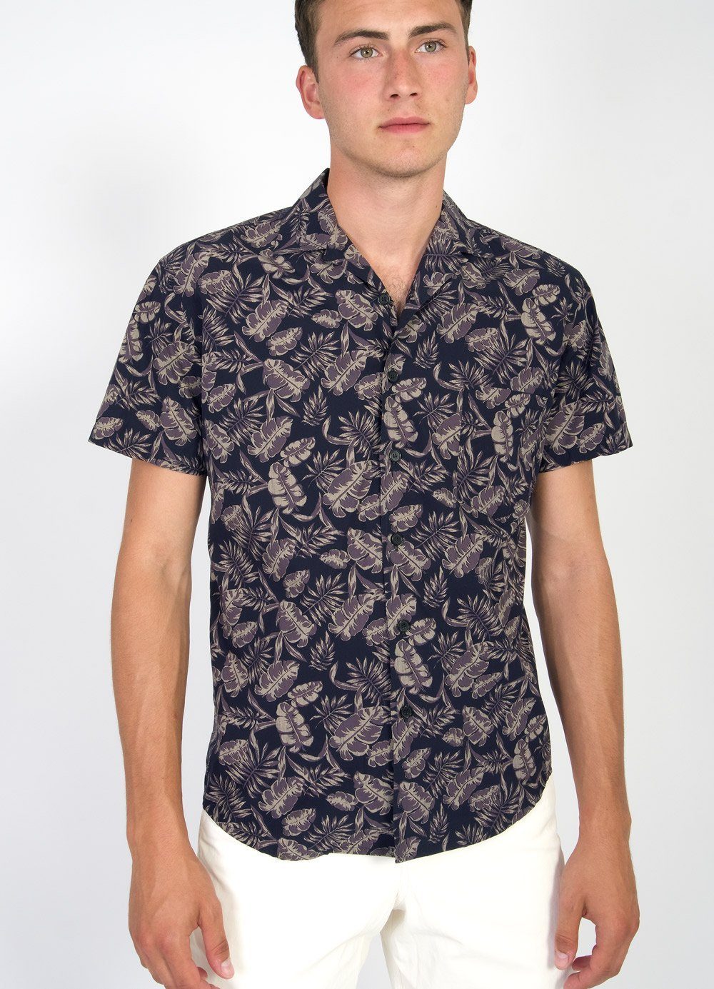 JONNY | Printed Short Sleeve Shirt | Jungleplant | €200 -HANSEN Garments- HANSEN Garments