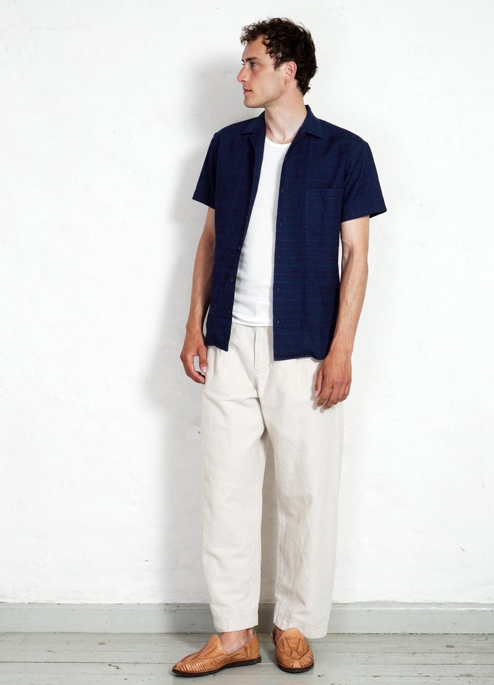 HANSEN GARMENTS - JONNY | Short Sleeve Shirt | Dobby Indigo - HANSEN Garments