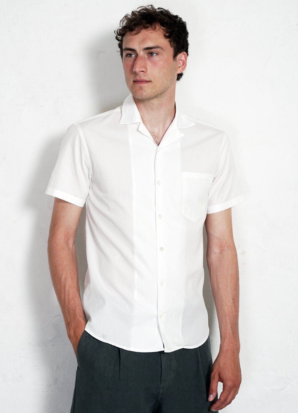 HANSEN GARMENTS - JONNY | Short Sleeve Shirt | White White - HANSEN Garments