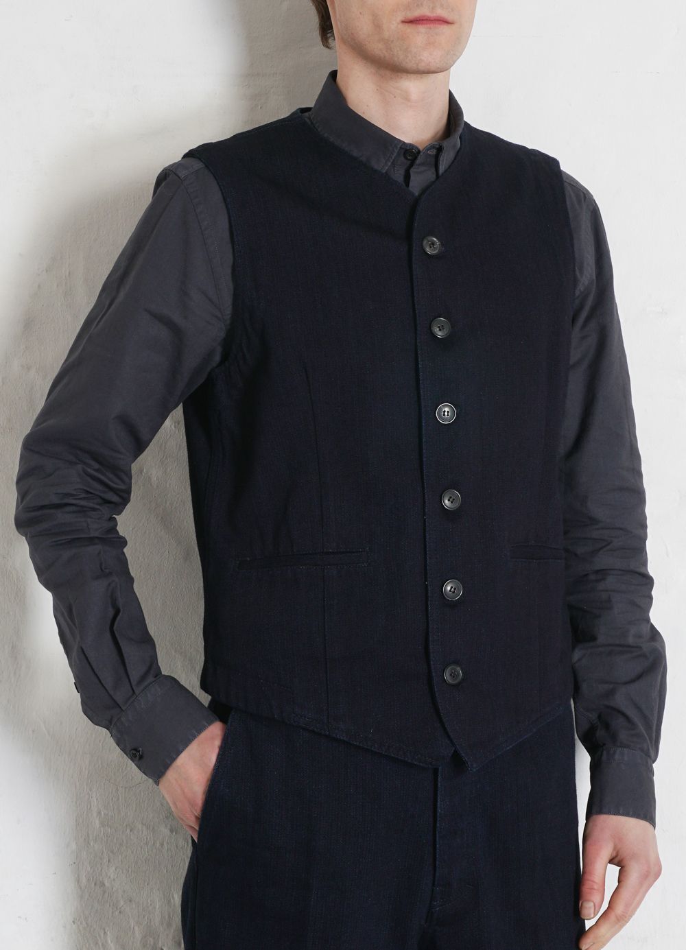 HANSEN GARMENTS - KAJ | Casual Waistcoat | Black Indigo - HANSEN Garments
