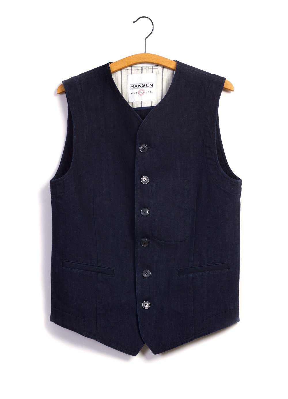 HANSEN GARMENTS - KAJ | Casual Waistcoat | Black Indigo - HANSEN Garments