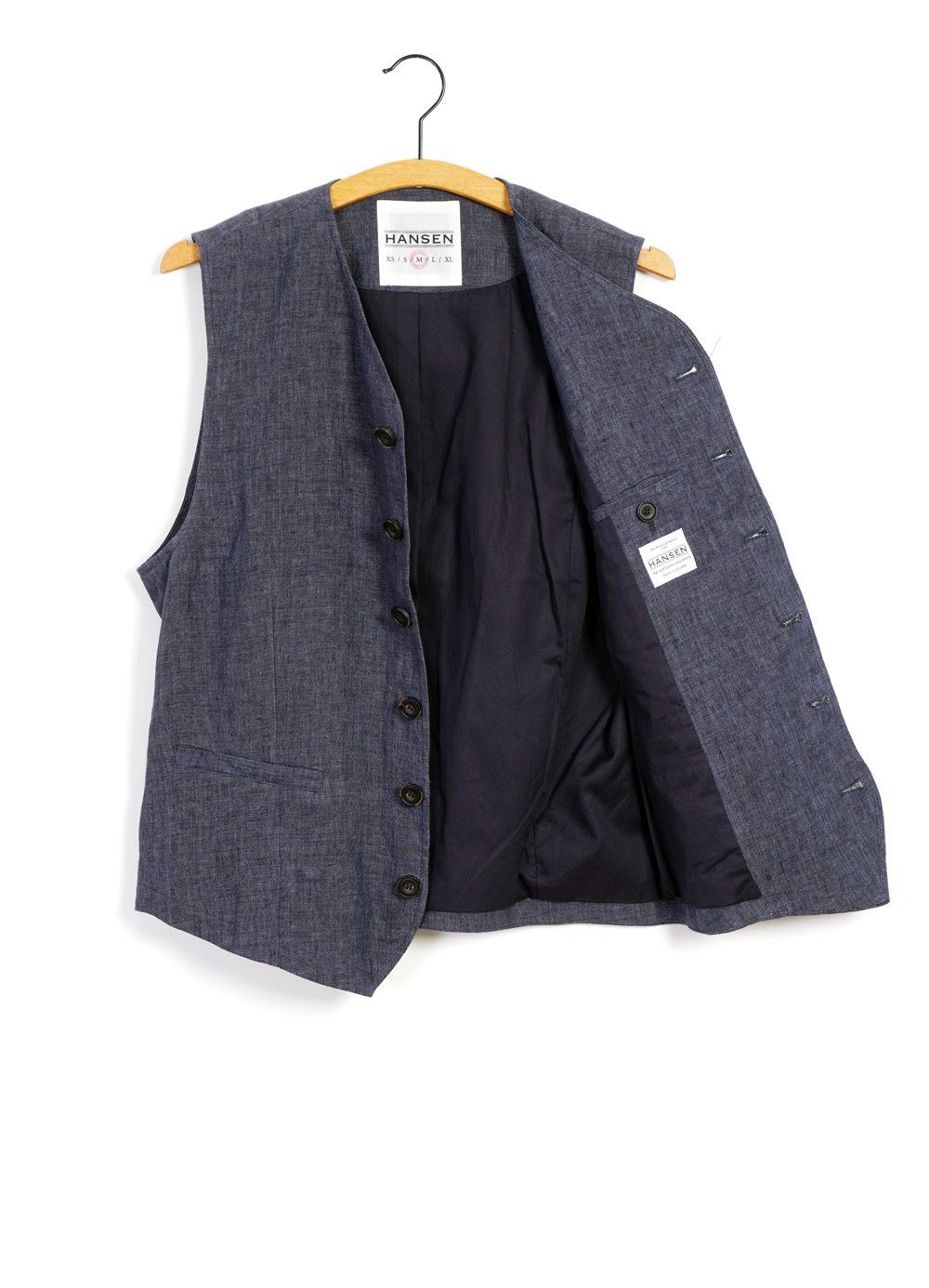 HANSEN Garments - KALLE | Casual Classic Vest | Blue Delave | €225 - HANSEN Garments
