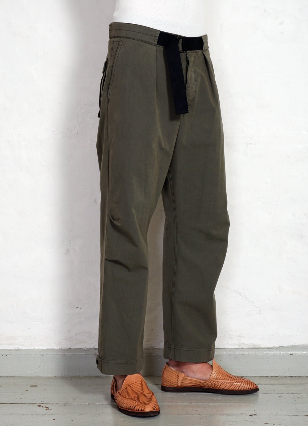 HANSEN GARMENTS - KARLO | Wide Cut Utility Trousers | Green - HANSEN Garments