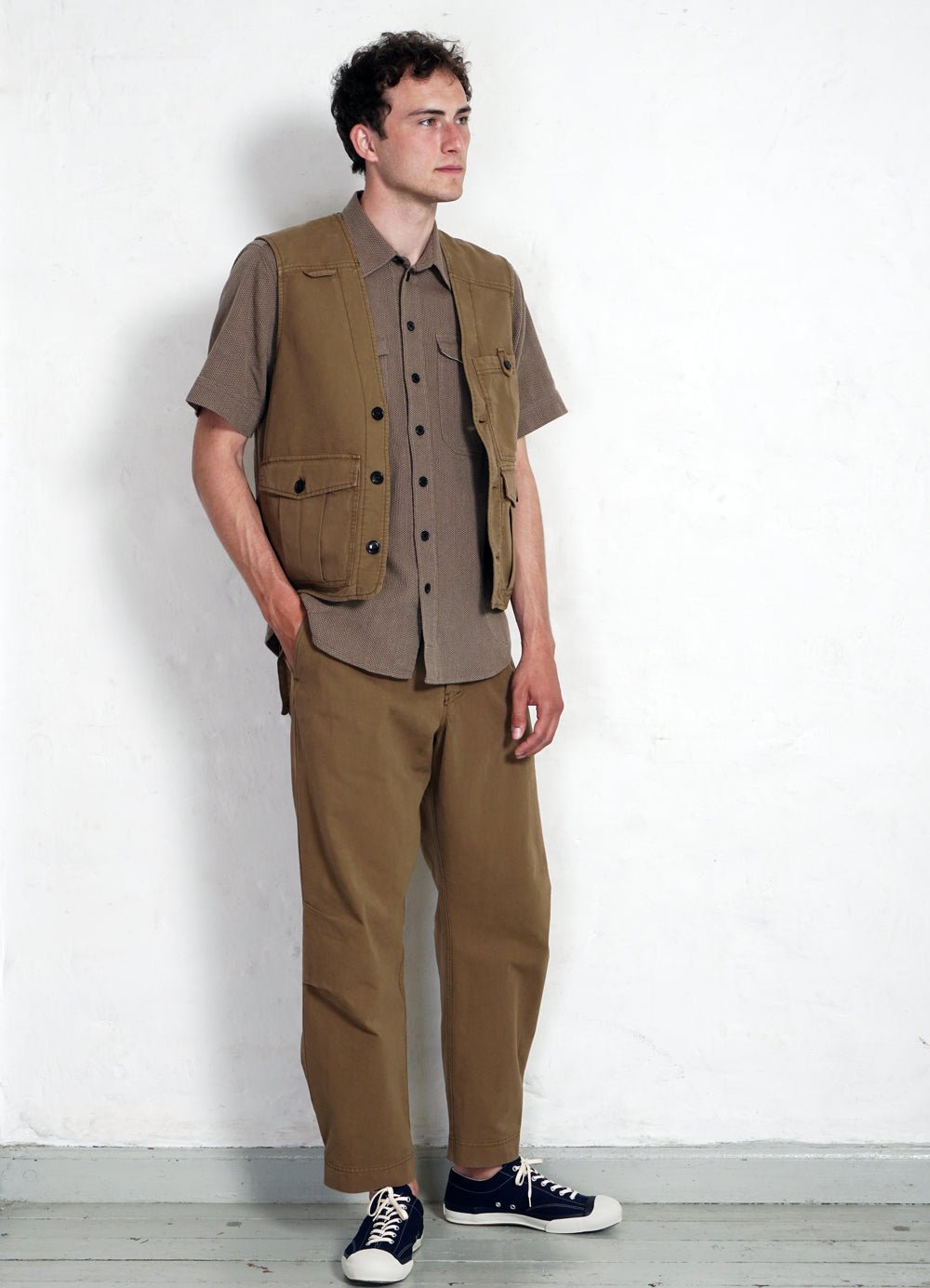 HANSEN GARMENTS - KARLO | Wide Cut Utility Trousers | Khaki - HANSEN Garments