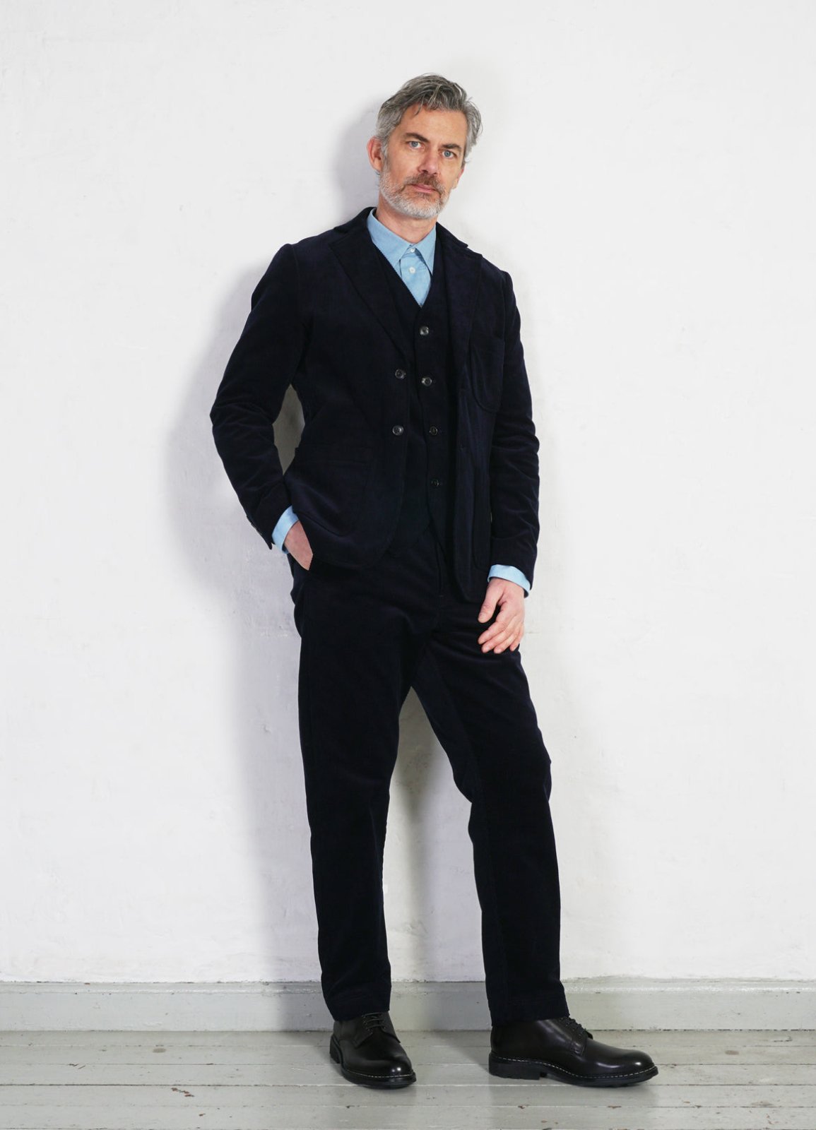 HANSEN GARMENTS - KEN | Wide Cut Trousers | Fluid Navy - HANSEN Garments