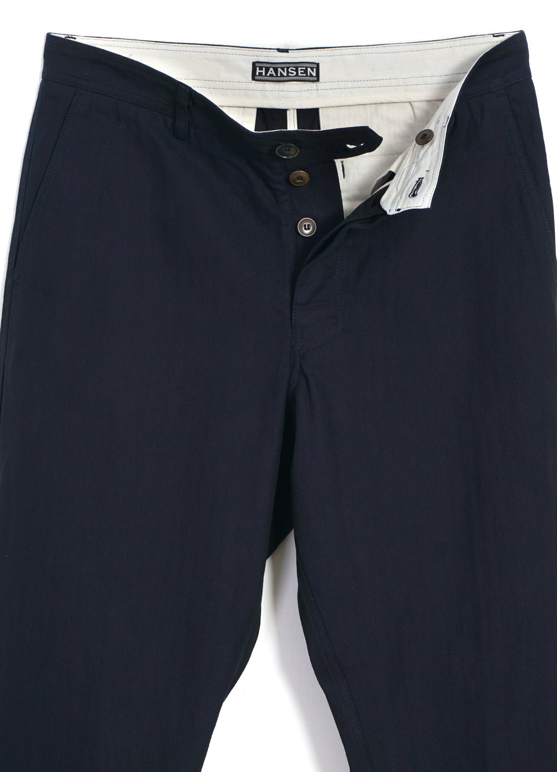 HANSEN GARMENTS - KEN | Wide Cut Trousers | Indigo Herringbone - HANSEN Garments