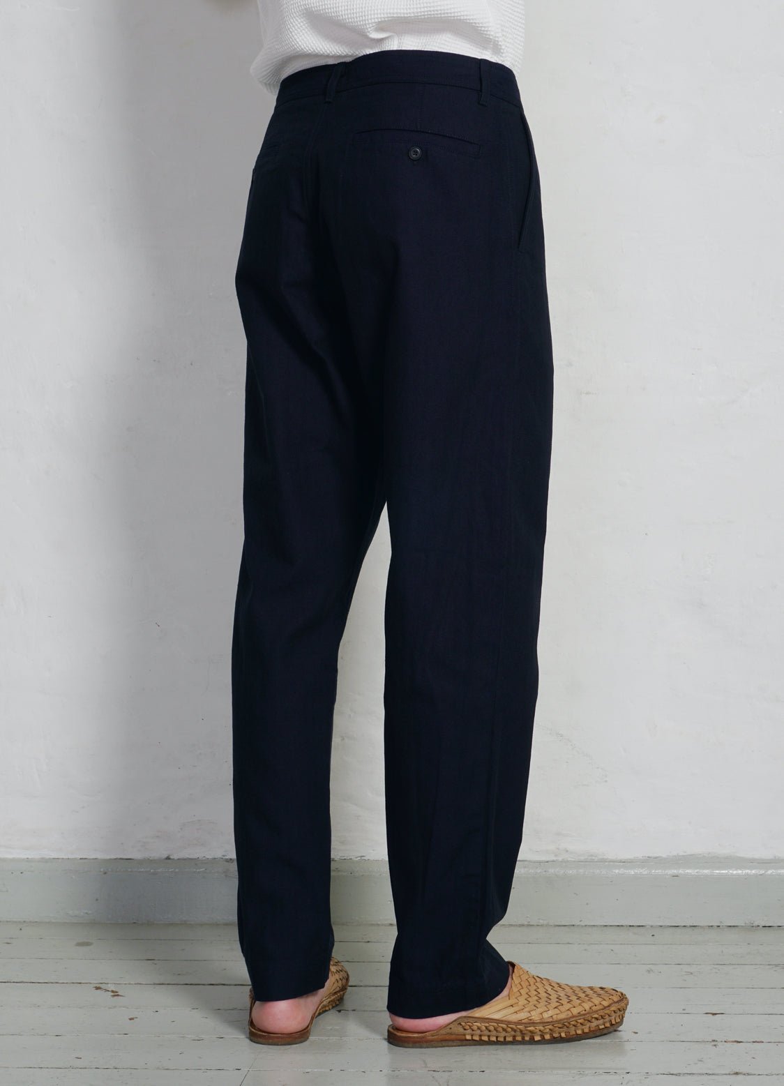 HANSEN GARMENTS - KEN | Wide Cut Trousers | Indigo Herringbone - HANSEN Garments