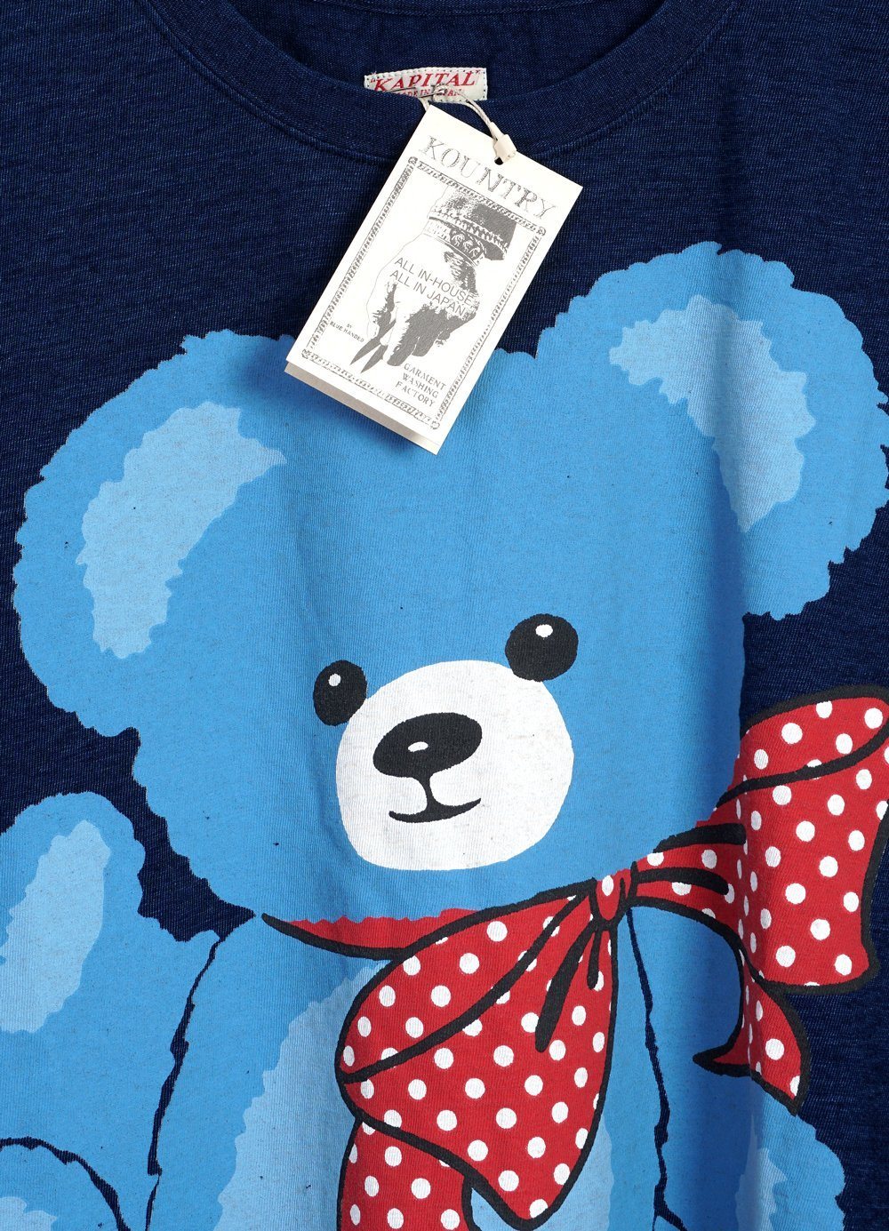 Kapital - KOUNTRY | BLUE BEAR | Jersey Crew T | Indigo - HANSEN Garments